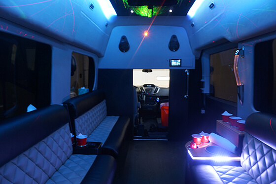 Party van with built-in bar